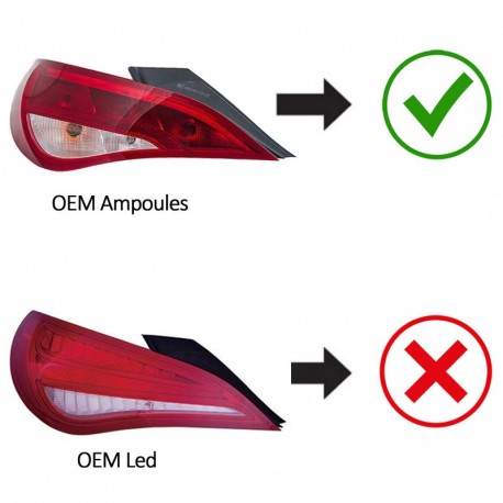 FEUX NOIRS FUMES FULL LED ET DYNAMIQUES MERCEDES CLA C117 2013-2016 OEM AMPOULES (06225)