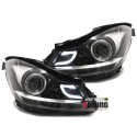 PHARES NOIRS A LED DESIGN XENON MERCEDES CLASSE C W204 2011-2014 (03509)
