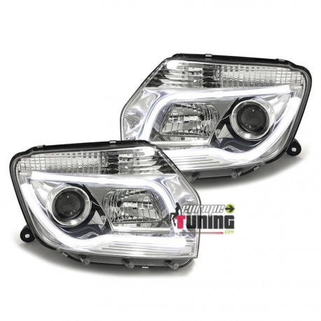 PHARES CHROMES LIGHTBAR FEUX LED DACIA DUSTER I 2010-2014 (Z03184)