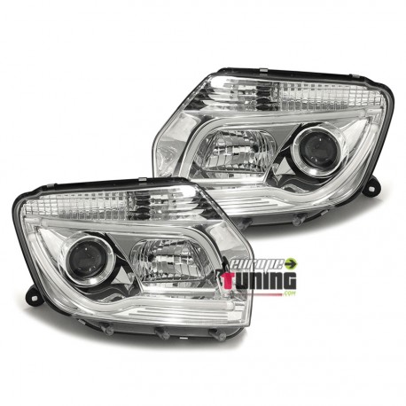 PHARES CHROMES LIGHTBAR FEUX LED DACIA DUSTER I 2010-2014 (Z03184)