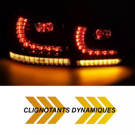 FEUX ROUGES FUMES FULL LED DYNAMIQUES VW GOLF 6 2008-2013 (06252)