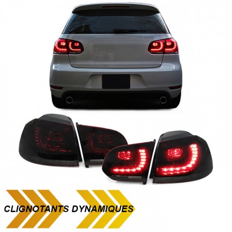 FEUX ROUGES FUMES FULL LED DYNAMIQUES VW GOLF 6 2008-2013 (06252)