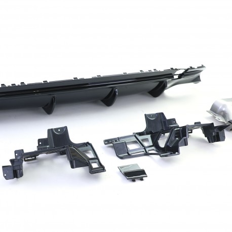 DIFFUSEUR NOIR AVEC DOUBLES SORTIES MERCEDES CLA C117 & X117 PH2 2016-2019 AMG (06259)