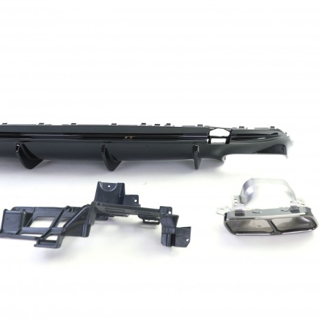 DIFFUSEUR NOIR AVEC DOUBLES SORTIES MERCEDES CLA C117 & X117 PH2 2016-2019 AMG (06259)