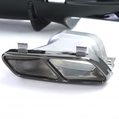 DIFFUSEUR NOIR AVEC DOUBLES SORTIES MERCEDES CLA C117 & X117 PH2 2016-2019 AMG (06259)