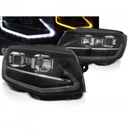 PHARES NOIRS FEUX DE JOUR CLIGNOTANTS LED DYNAMIQUES VW T6 2015-2019 (06207)