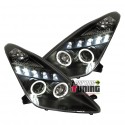 PHARES AVANTS NOIRS FEUX ANNEAUX LED TOYOTA CELICA T230 1999-2005 (02179)
