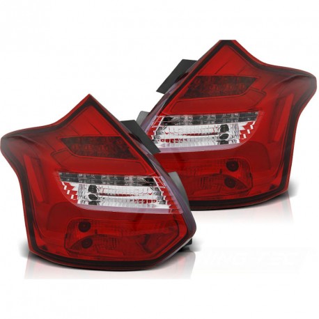 FEUX ARRIERES ROUGES CLAIRS LED BAR ET CLIGNOTANTS DYNAMIQUES FORD FOCUS 3 2011-2014 (06270)