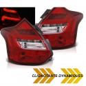 FEUX ARRIERES ROUGES CLAIRS LED BAR ET CLIGNOTANTS DYNAMIQUES FORD FOCUS 3 2011-2014 (06270)