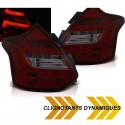 FEUX ARRIERES ROUGES CLAIRS LED BAR ET CLIGNOTANTS DYNAMIQUES FORD FOCUS 3 2011-2014 (06270)