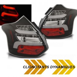 FEUX ARRIERES ROUGES CLAIRS LED BAR ET CLIGNOTANTS DYNAMIQUES FORD FOCUS 3 2011-2014 (06270)