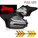 FEUX NOIRS LED AVEC CLIGNOTANTS SEQUENTIELS FORD FOCUS 3 2014-2018 PH2 (05455)