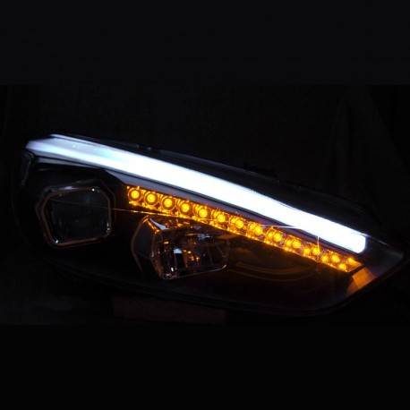 PHARES NOIRS FEUX DE JOUR LED BAR FORD FOCUS 3 2015-2018 (06282)