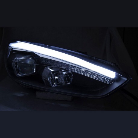 PHARES NOIRS FEUX DE JOUR LED BAR FORD FOCUS 3 2015-2018 (06282)