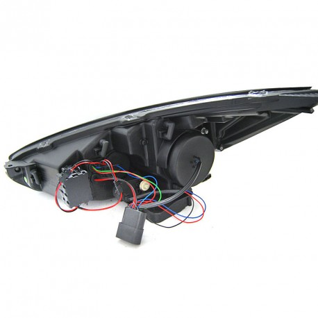 PHARES NOIRS FEUX DE JOUR LED CLIGNOTANTS DYNAMIQUES FORD FOCUS 3 2015-2018 (06284)