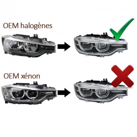PHARES NOIRS FULL LED 3D BMW SERIE 3 F30 F31 2011-2015 (06298)