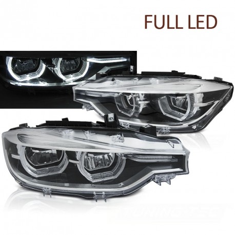 PHARES NOIRS FULL LED 3D BMW SERIE 3 F30 F31 2011-2015 (06298)