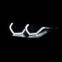 PHARES NOIRS FEUX DE JOUR ANNEAUX LED BMW SERIE 3 F30 F31 XENON AVEC ASF 2011-2015 (06299)