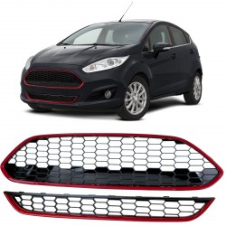 CALANDRE SPORT BORDURE ROUGE LOOK ST FORD FIESTA 2013-2017 (06314)