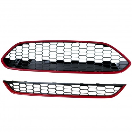 CALANDRE SPORT BORDURE ROUGE LOOK ST FORD FIESTA 2013-2017 (06314)