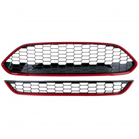 CALANDRE SPORT BORDURE ROUGE LOOK ST FORD FIESTA 2013-2017 (06314)