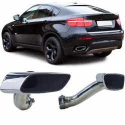 2 SORTIES ECHAPPEMENT CHROM SPORT PACK M POUR BMW X6 E71 30d 40d (06317)