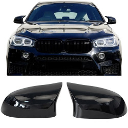 COQUES DE RETROVISEURS NOIRES BRILLANTES BMW X3 X4 X5 X6 (06319)
