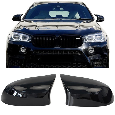 COQUES DE RETROVISEURS NOIRES BRILLANTES BMW X3 X4 X5 X6 (06319)