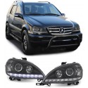 PHARES NOIRS FEUX BANDES LED DEVIL EYES MERCEDES ML W163 1998-2001 (03248)