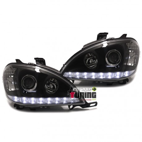 PHARES NOIRS FEUX BANDES LED DEVIL EYES MERCEDES ML W163 1998-2001 (03248)