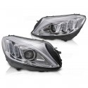 FEUX PHARES AVANTS NOIRS DE JOUR LED MERCEDES CLASSE C W205 2014-2018 (06062)