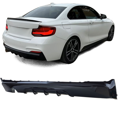 DIFFUSEUR SPORT NOIR BRILLANT BMW SERIE 2 COUPE F22 F23 218 220 PACK M (05896)