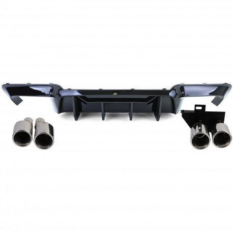 DIFFUSEUR SPORT DUPLEX AVEC SORTIE FACTICE NOIR BMW SERIE 5 F10 F11 520 523 525 528 530 (06326)