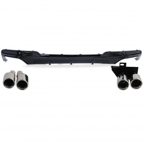 DIFFUSEUR SPORT DUPLEX AVEC SORTIES FACTICES NOIR BMW SERIE 5 F10 F11 520 523 525 528 530 (06327)