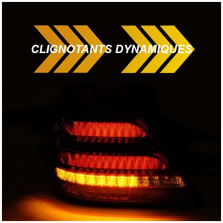 FEUX ROUGES FUMES FULL LED ET DYNAMIQUES MERCEDES CLASSE C W203 BERLINE 2000-2004 (06218)
