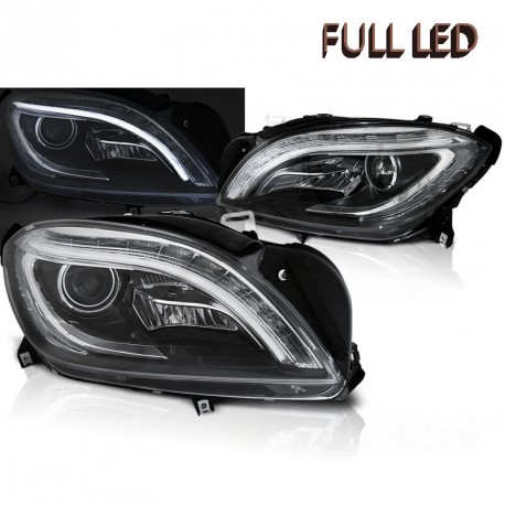 PHARES AVANTS NOIRS FEUX LED MERCEDES ML W166 2011-2015 (06342)