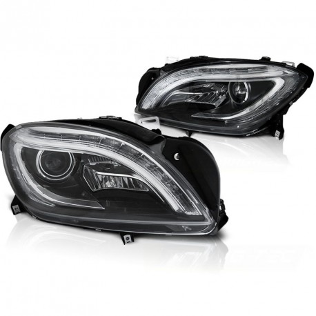 PHARES AVANTS NOIRS FEUX LED MERCEDES ML W166 2011-2015 (06342)