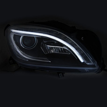 PHARES AVANTS NOIRS FEUX LED MERCEDES ML W166 2011-2015 (06342)