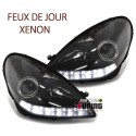 PHARES XENON NOIRS AVEC FEUX DE JOUR LED MERCEDES SLK R171 (06345)