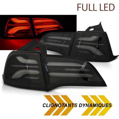 FEUX NOIRS FUMES FULL LED ET DYNAMIQUES TESLA 3 / MODEL Y 2017-2023 (06348)
