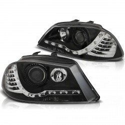 PHARES NOIRS DEVIL EYES FEUX CLIGNOTANTS LED SEAT IBIZA III 6L 2002-2008 (06350)