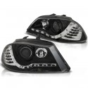 PHARES NOIRS DEVIL EYES FEUX CLIGNOTANTS LED SEAT IBIZA III 6L 2002-2008 (06350)