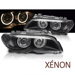 PHARES ANGEL EYES NOIRS AU XENON BMW E46 COUPE / CABRIO 03-06 (03174)