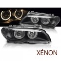 PHARES ANGEL EYES NOIRS AU XENON BMW E46 COUPE / CABRIO 03-06 (03174)