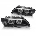 PHARES ANGEL EYES NOIRS AU XENON BMW E46 COUPE / CABRIO 03-06 (03174)