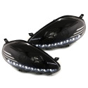 PHARES NOIRS FEUX DE JOUR LED FIAT PUNTO EVO 2009-2012 (03190)
