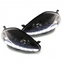 PHARES AVANTS NOIRS FEUX DE JOUR LED FIAT GRANDE PUNTO 2008-2009 (06353)