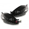 PHARES AVANTS NOIRS FEUX DE JOUR LED FIAT GRANDE PUNTO 2008-2009 (06353)