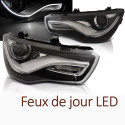 PHARES NOIRS FEUX DE JOUR LED BAR AUDI A1 8X 2010-2014 (06356)