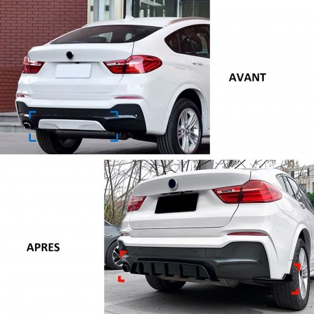 DIFFUSEUR SPORT PERFORMANCE NOIR BRILLANT BMW X4 F26 2014-2018 (06359)